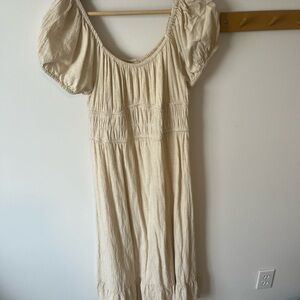 Sim and Sam Cream Cottage Dress, Size XL